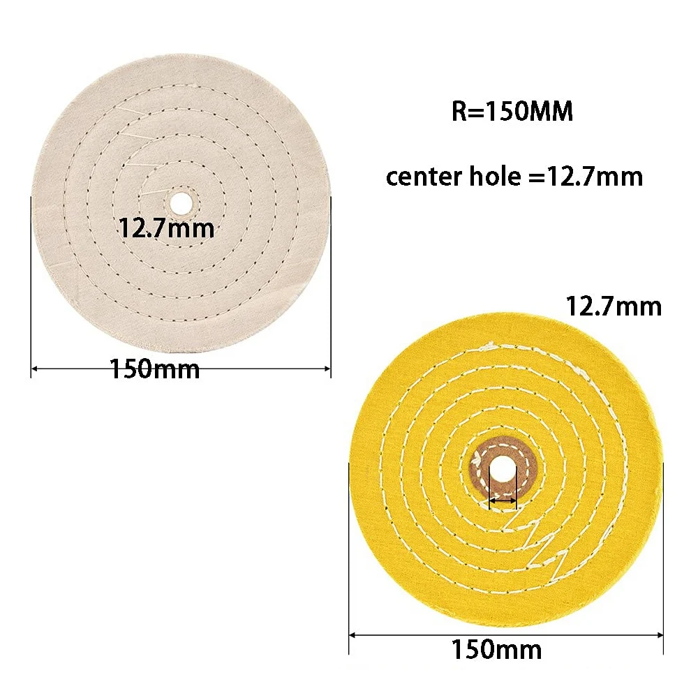 Polishing Discs Polishing Wheel Kit 150mm Wheel Set for Table er Polisher with 12.7mm Mandrel Hole 2Pcs sanding disc cutting disc grinding disc abrasive wheel grinding wheel sanding flap disc