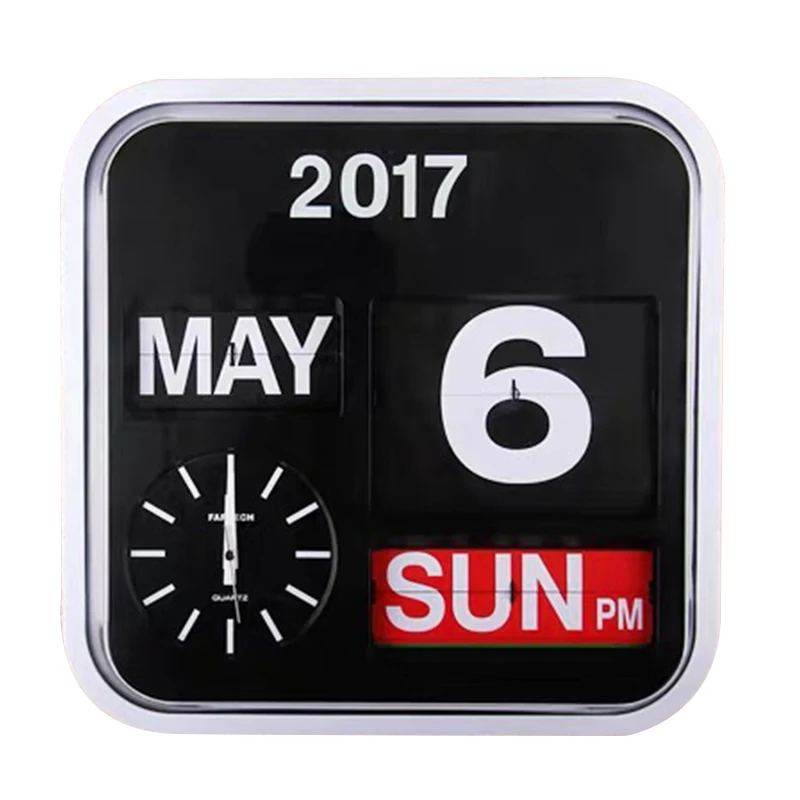 MinimalistRetroLargeAutomaticFlipcalendarWallClockForHome