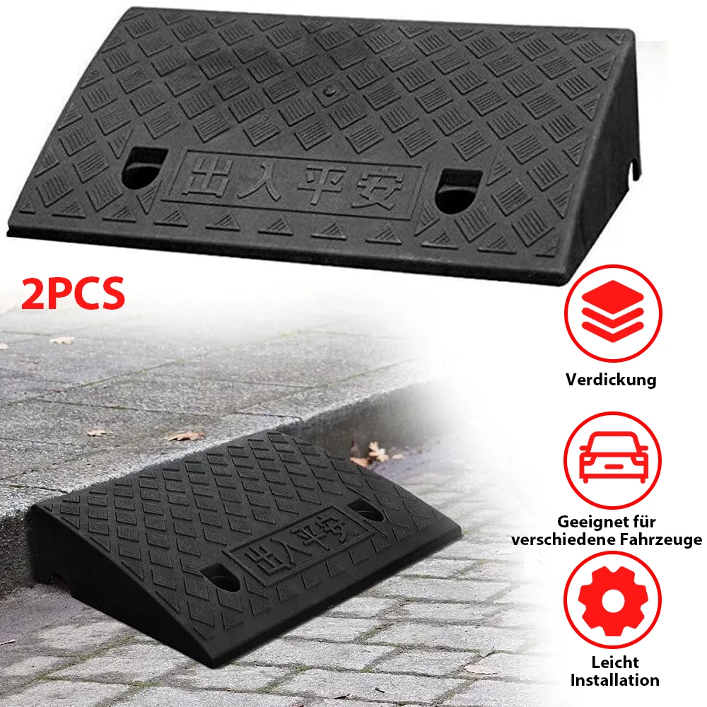 2pcs Portable Ramps with Non-Slip Surface Car Sidewalk Ramp Non-Slip Threshold Ramp for Driveway Porch for Cars Motorcycle: 3 - 5 Days Free Delivery Only UKs