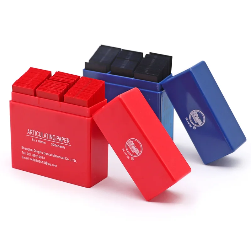300 Blatt Dental Artikulationspapier Doppelseitige Bissstreifen Blau/Rot 55*18mm Zahnaufhellung Artikulationspapiermaterialien – Detail 6
