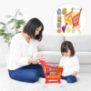 Play House Toy Cognitive Development Funny Shopping Trolley Fake Fruit and Vegetable Compact Cart Abs Kid Simulation Plaything 4