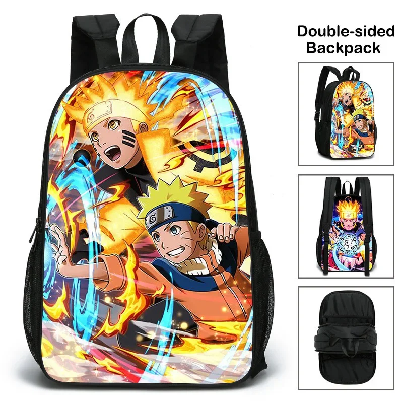 

Bandai Double-sided 3D New Printed Schoolbag Naruto Double-sided Schoolbag Boys and Girls Backpack Children's Toys Gifts