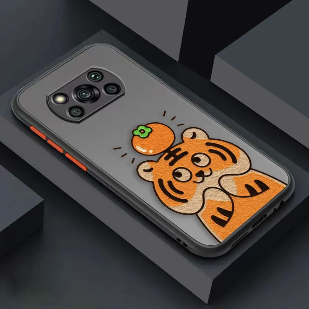 thumbnail image 1 of Matte Case for Xiaomi POCO X4 X3 X2 M4 M3 M2 F4 F3 GT F2 C40 CC9 PRO 4G 5G A3 MIX4 CIVI Case Funda Coque Shell Cute Little Tiger, 1 of 5