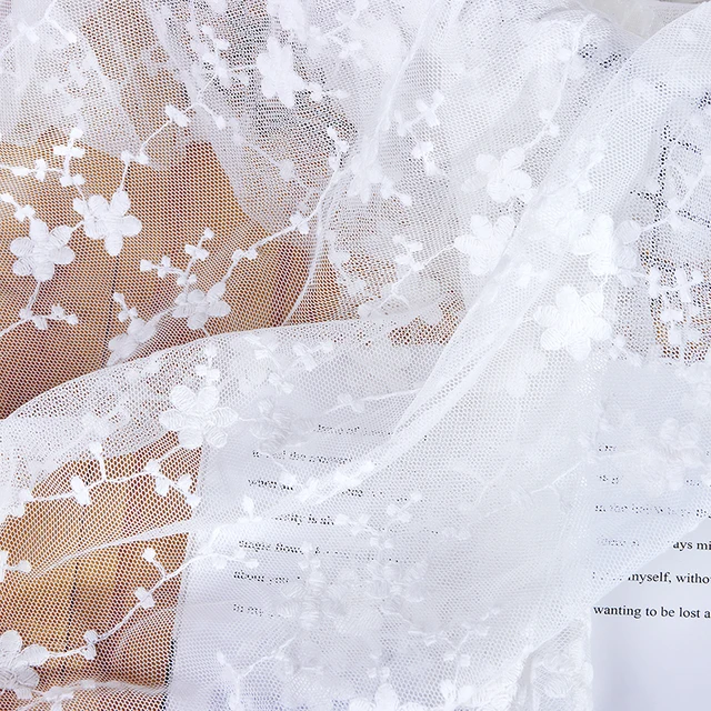 12.5*1 Yard Delicate Embroidered Flower Tulle Lace Sewing Trim Trimming Decor - Foto 5