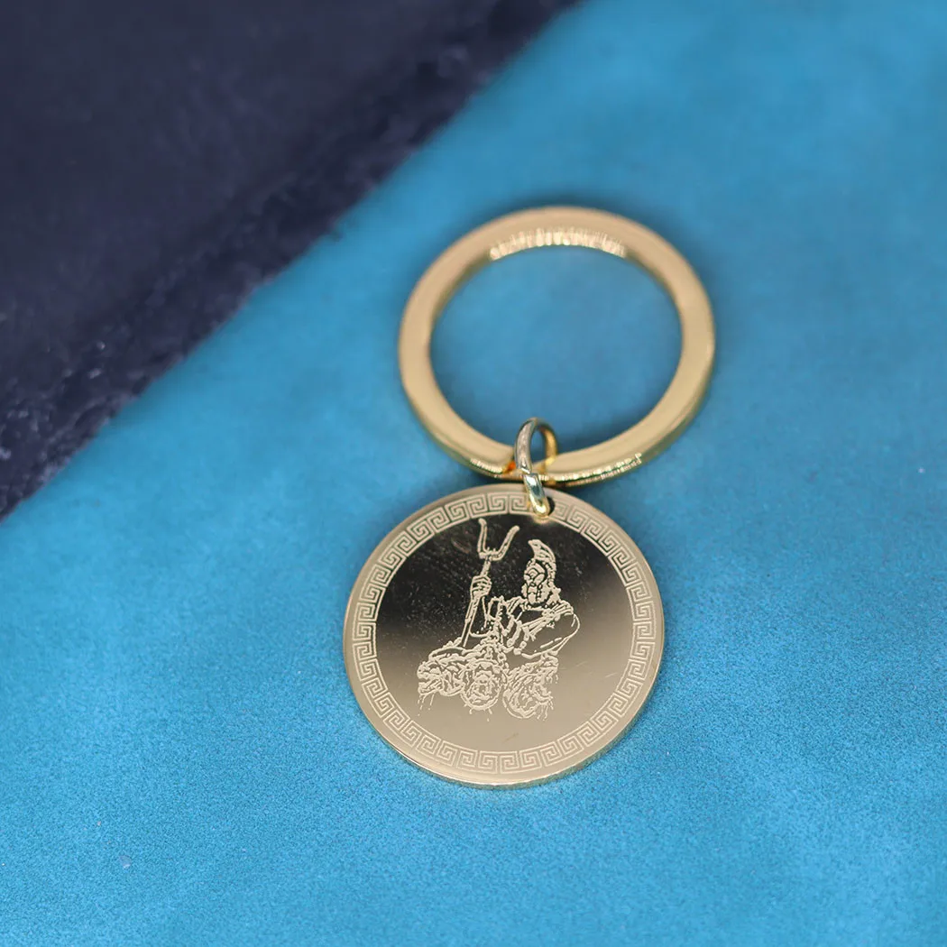 Nedar Stainless Steel Greek Mythological Keyring God of the
