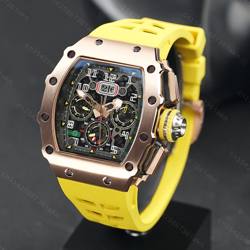 2022 Fashion New Men's Automatic Watch Stainless Steel Material Rubber Strap Sapphire Glass Mirror Casual Sports Waterproof