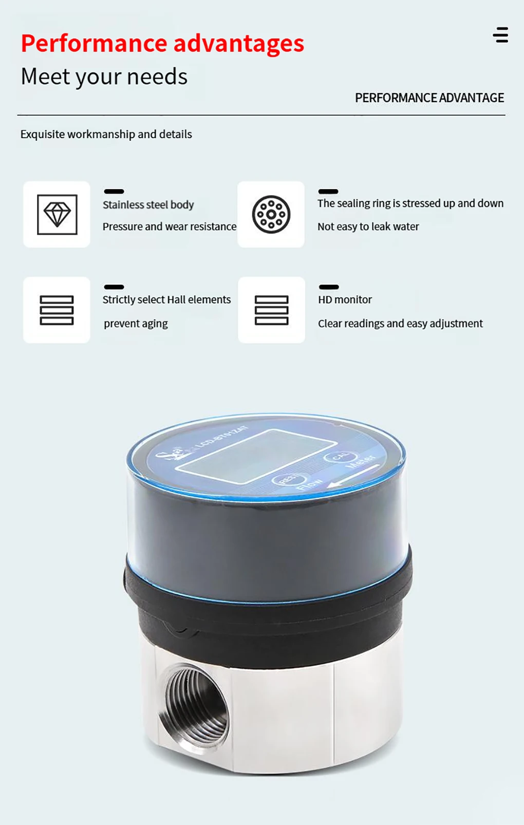High Precision Oval Gear Flow Meter Intelligent Digital Display Flowmeter Liquid