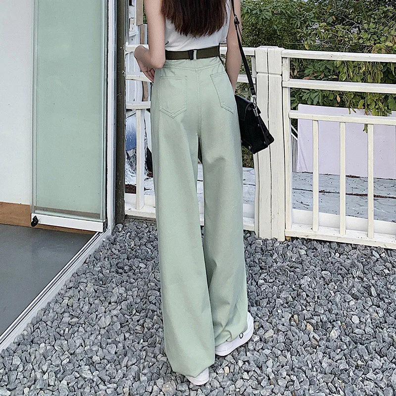 2023 New Summer Woman Jeans High Waist Wide Leg 98%Cotton