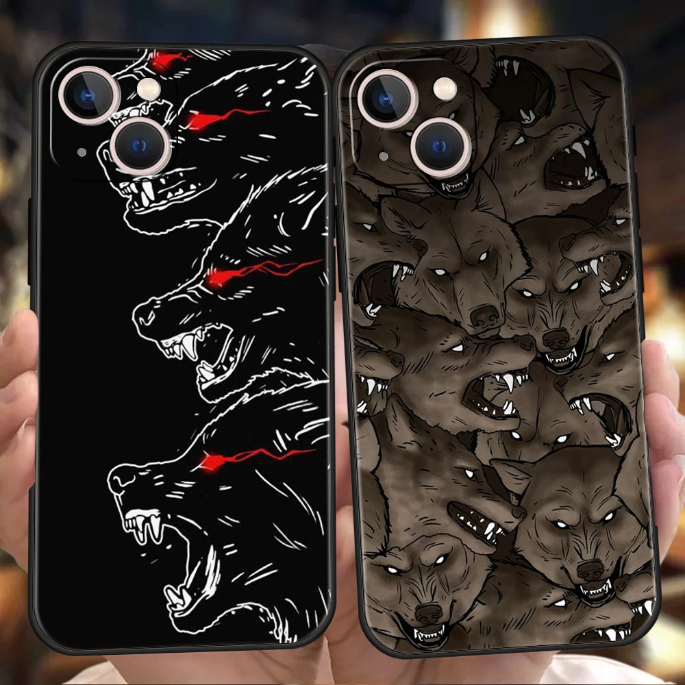 Custodia Per Telefono Moon Roaring Wolf Per Iphone 15 14 13 12 11 Pro Max X Xr Xs Max 14 7 8 Plus Borse Soft Shell In Silicone Antiurto