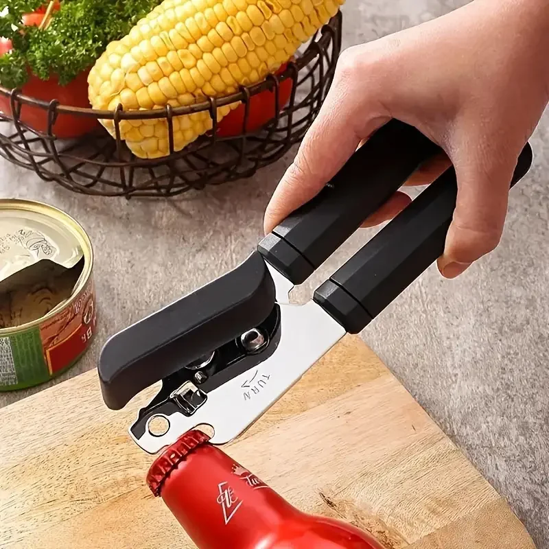 1 piece Powerful Multi-purpose Manual Can and Bottle Opener Stainless Steel Can Opener for Home Kitchen and Restaurant Use can opener bottle opener kitchen tools multifunctional tool