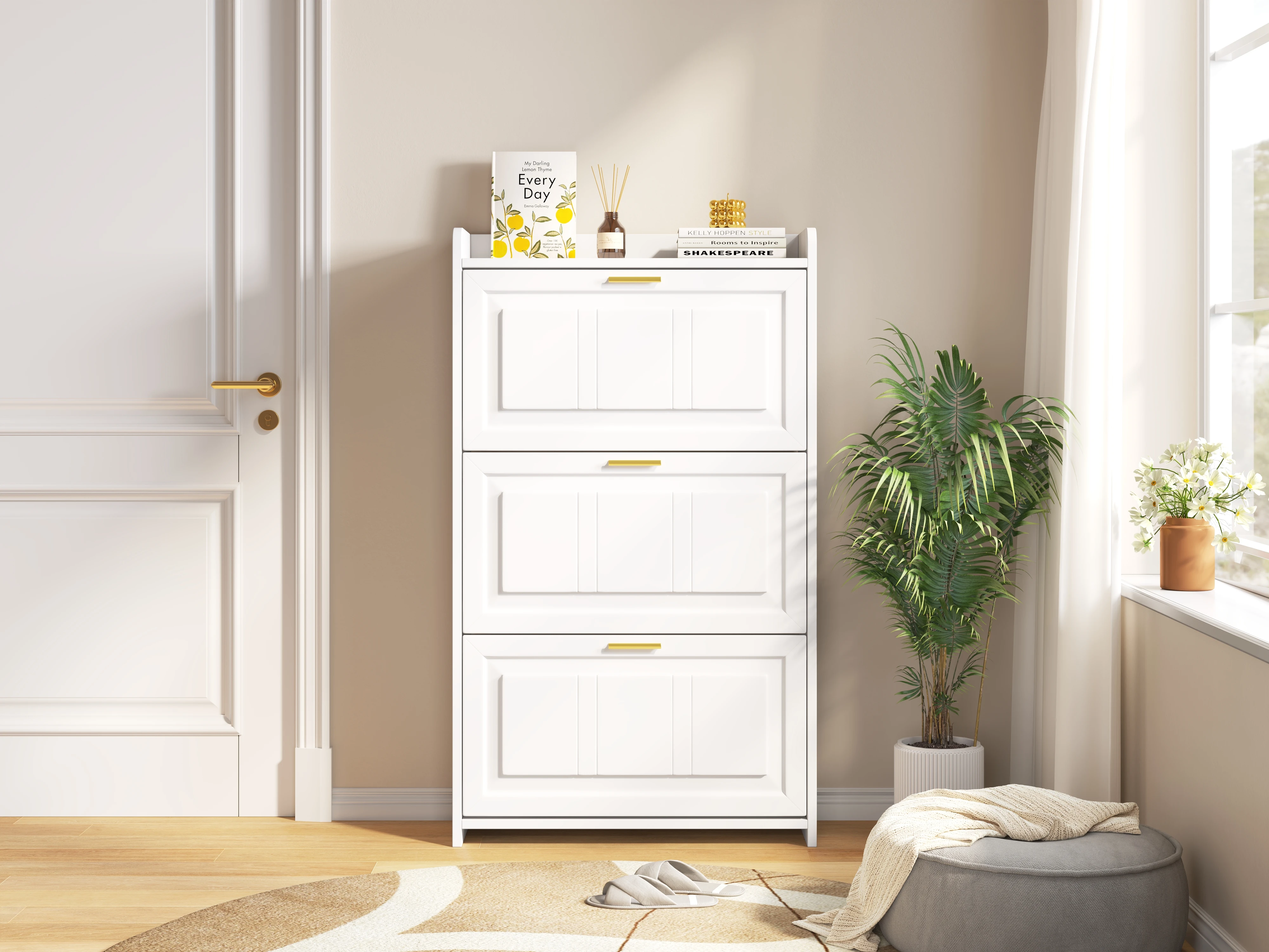 70*24*120cm Schuhschrank/Schuhregal mit 6 Fächern, geeignet für Flure, Eingangsbereiche, Wohnzimmer und Büros – Detail 8