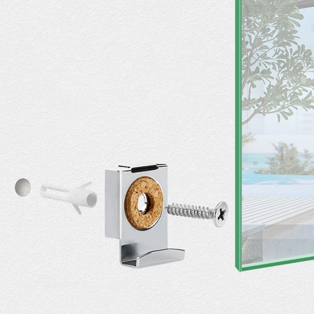 Description Picture 4 of item4pcs Bathroom Mirror Glass Wall Hanging Fixing Kit Frameless-Clips Mounting Hanger Clamp Chrome Wall-Brackets Clamps With Screws
