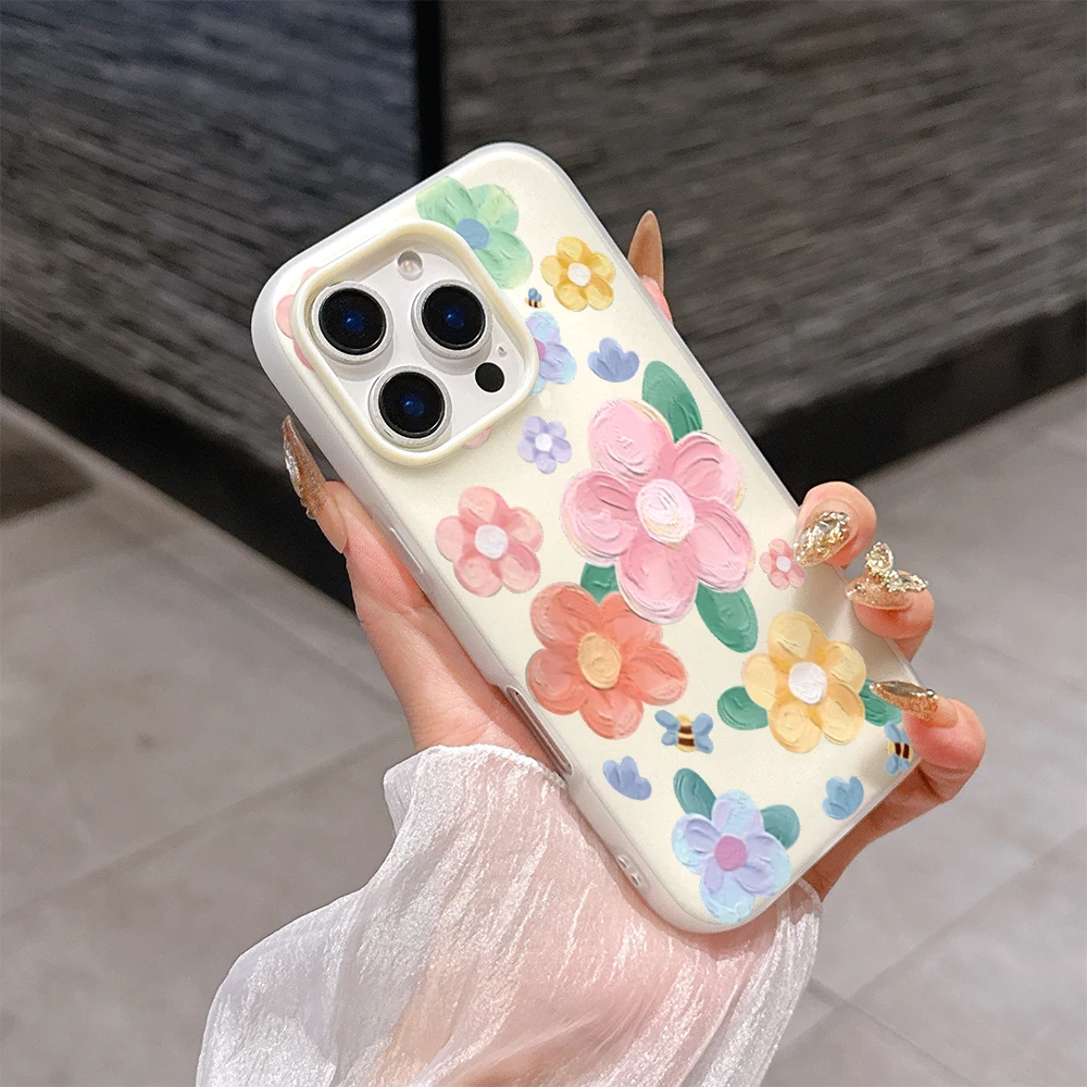Elegant Floral Hard Case with Dual-Layer Protection