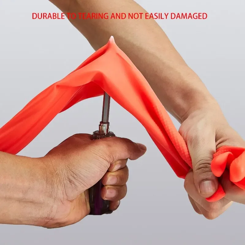 Dishwashing gloves latex extra long thick nonslip wearresistant for kitchen housework car washing clothes
