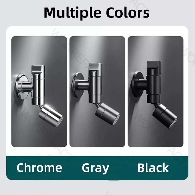 Washing Machine 360&deg;Brass Rotary Faucet Two-Mode Multifunctional Faucet Lengthened Threaded Interface Aerator Save Space