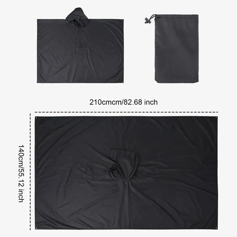 3-in-1 Multi-functional Cloak Raincoat Adult Hooded Rain Poncho with Pocket Waterproof Lightweight Unisex Raincoat