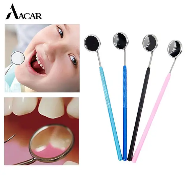 Dental Mirror Oral Care Tool Stainless Steel Teeth Cleaning Inspection Handle Mirror Dentist Mouth Checking Makeup Supplies