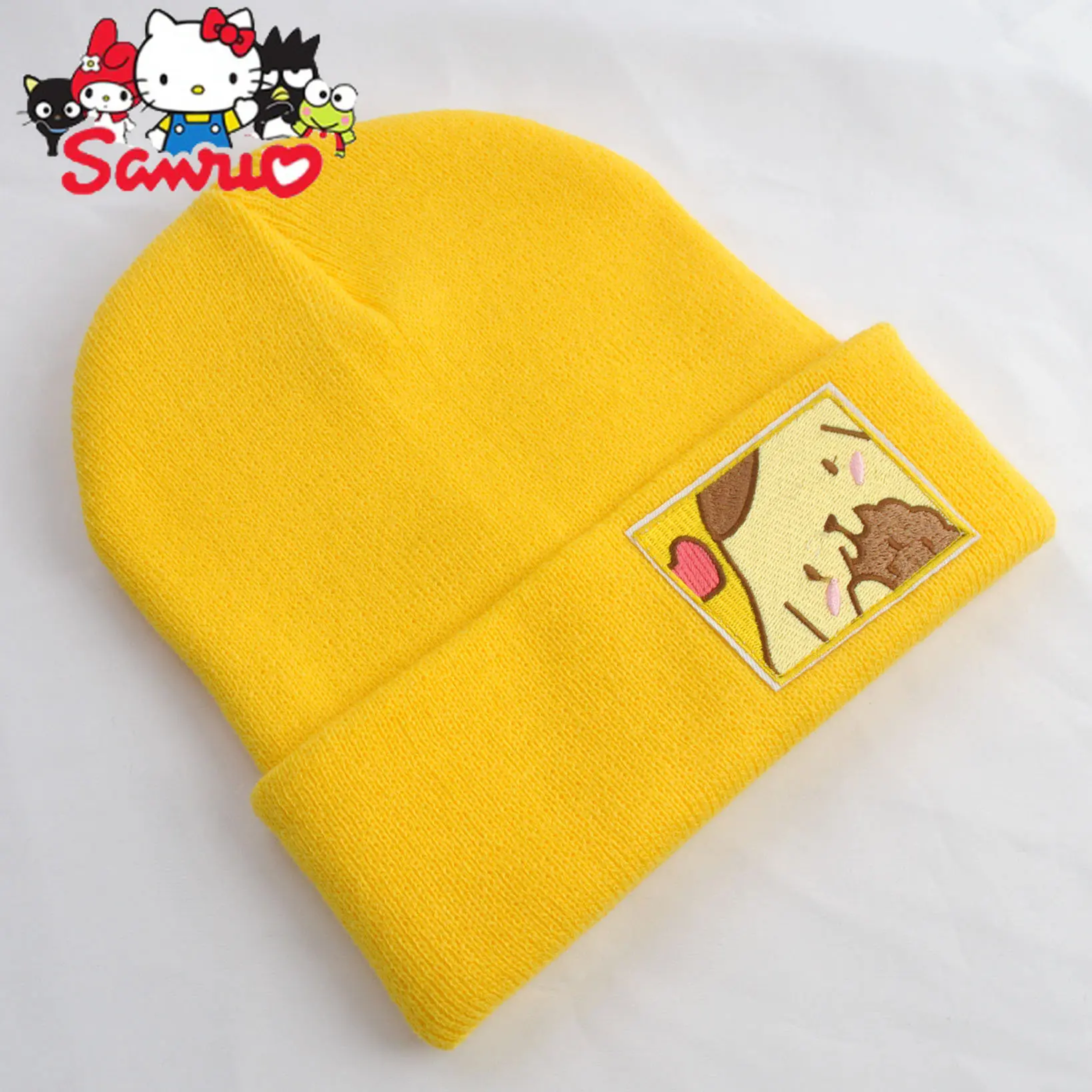 Sanrio Kuromi Hello Kitty Winter Hat Melody Cinnamoroll Pochacco Japanese Beanie Outdoor Warm Knit Women Vintage Wrap Female