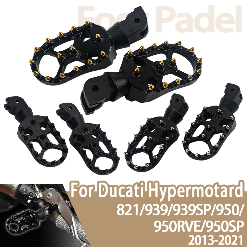 Per DUCATI HYPERMOTARD 821 939 SP 950 RVE SP Hyperstrada 821 939 Moto Anteriore Posteriore Poggiapiedi Girevole Rider Pedane Pedali