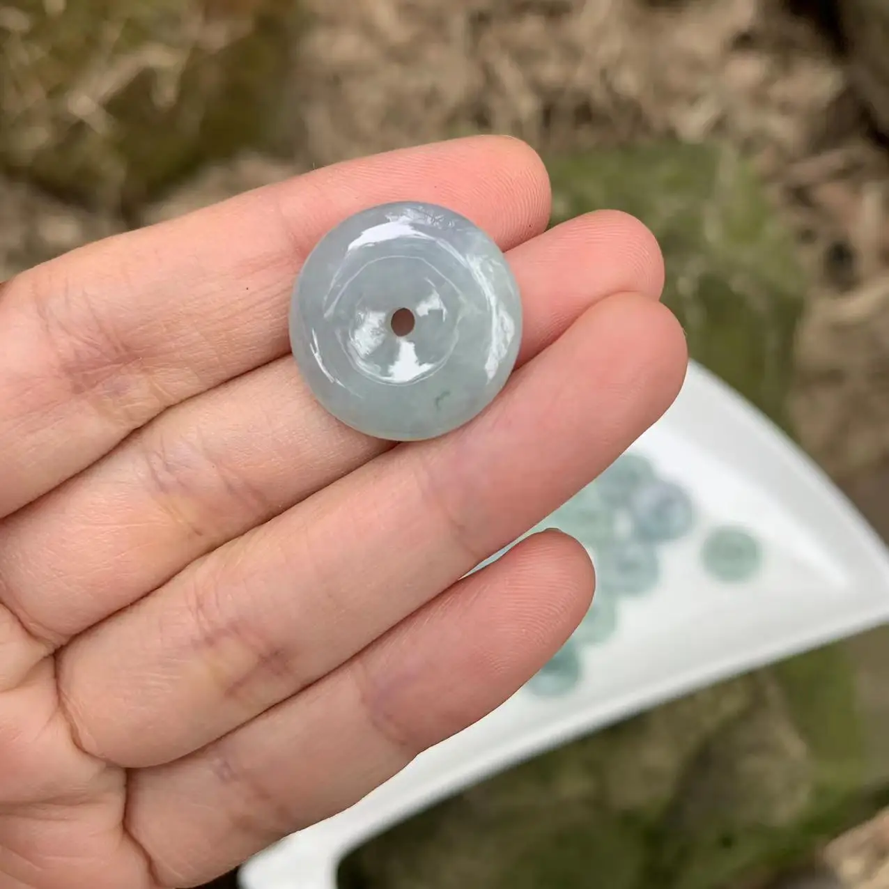 Natural Burma Jade Doughnut Pendant Necklace Myanmar Jade Jadeite High-End Gift Hand Carved  Women Fine Gemstone Green