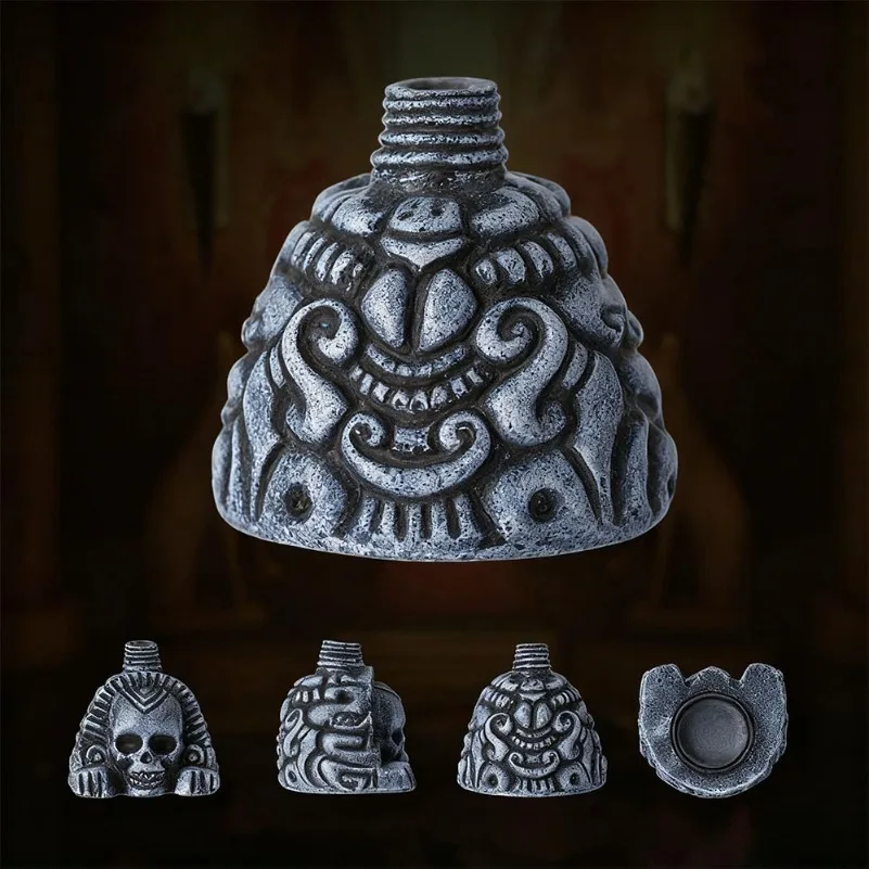Halloween Aztec Skull Scream Whistle Realistic Horror Sound Prank Toy Bag Accessory Decorative Hanging Ornament