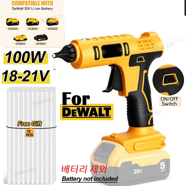 Pistolet à colle chaude sans fil pour Dewalt, utilisation de la batterie  Max, bâtons de colle, outil de réparation thermique électrique, mains,  bricolage, cadeaux de Noël, 18V, 20V, 11mm - AliExpress