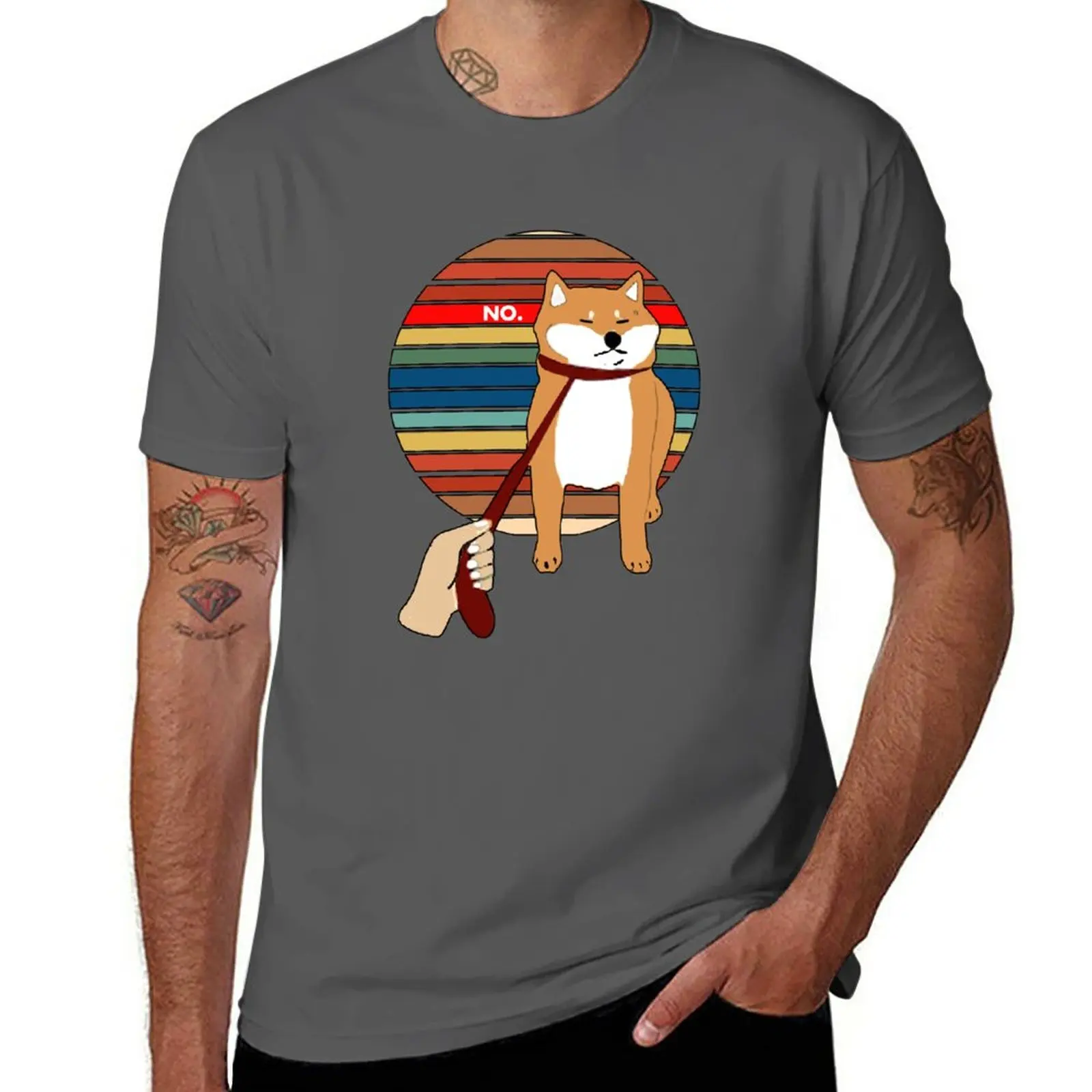 

Cute Shiba Inu Nope Dog Vintage Retro Tee Shirt. T-Shirt boys animal print tees for a boy fruit of the loom mens t shirts