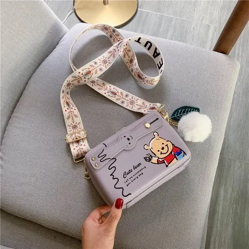 Disney Winnie The Pooh New Women's Handbag High Quality Luxury Brand Women's Bag Cartoon Cute Fashion Trend Mobile Phone Bag 