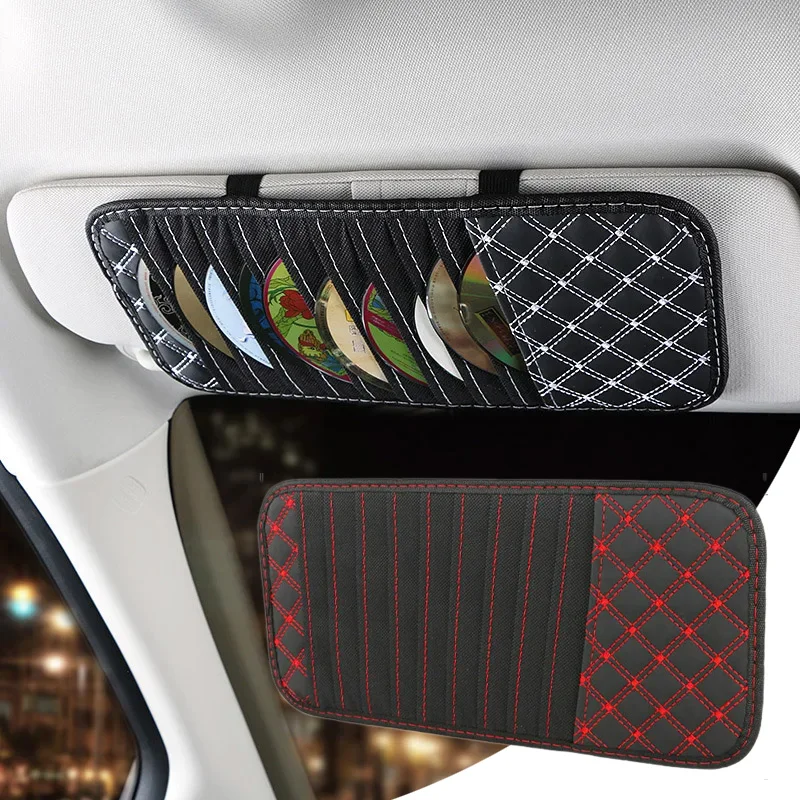 CD DVD Storage Bag CD DVD Storage Case Car Sun Visor CD Disc Holder Storage Pouch Vehicle Organizer