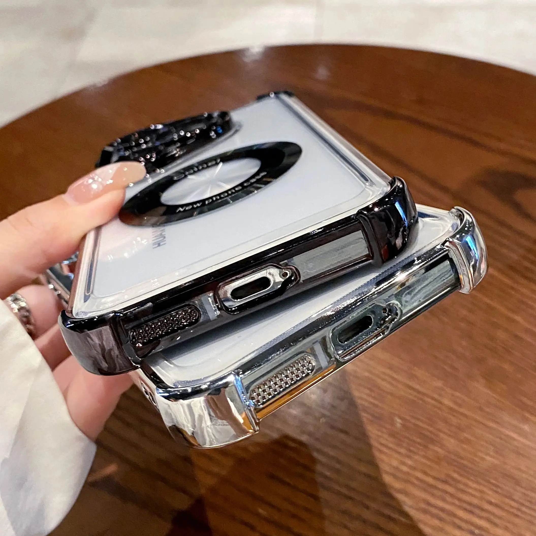 Clear Shockproof Magnetic MagSafe-Compatible Case with Glass Lens Hard Cover