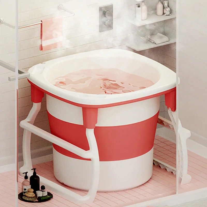 

Folding Shower Pool Adults Simple Portable Bathtub Foot Spa Exchanger Sitting Bathroom Bidet Portatile Mobile Bathtub CC50YP