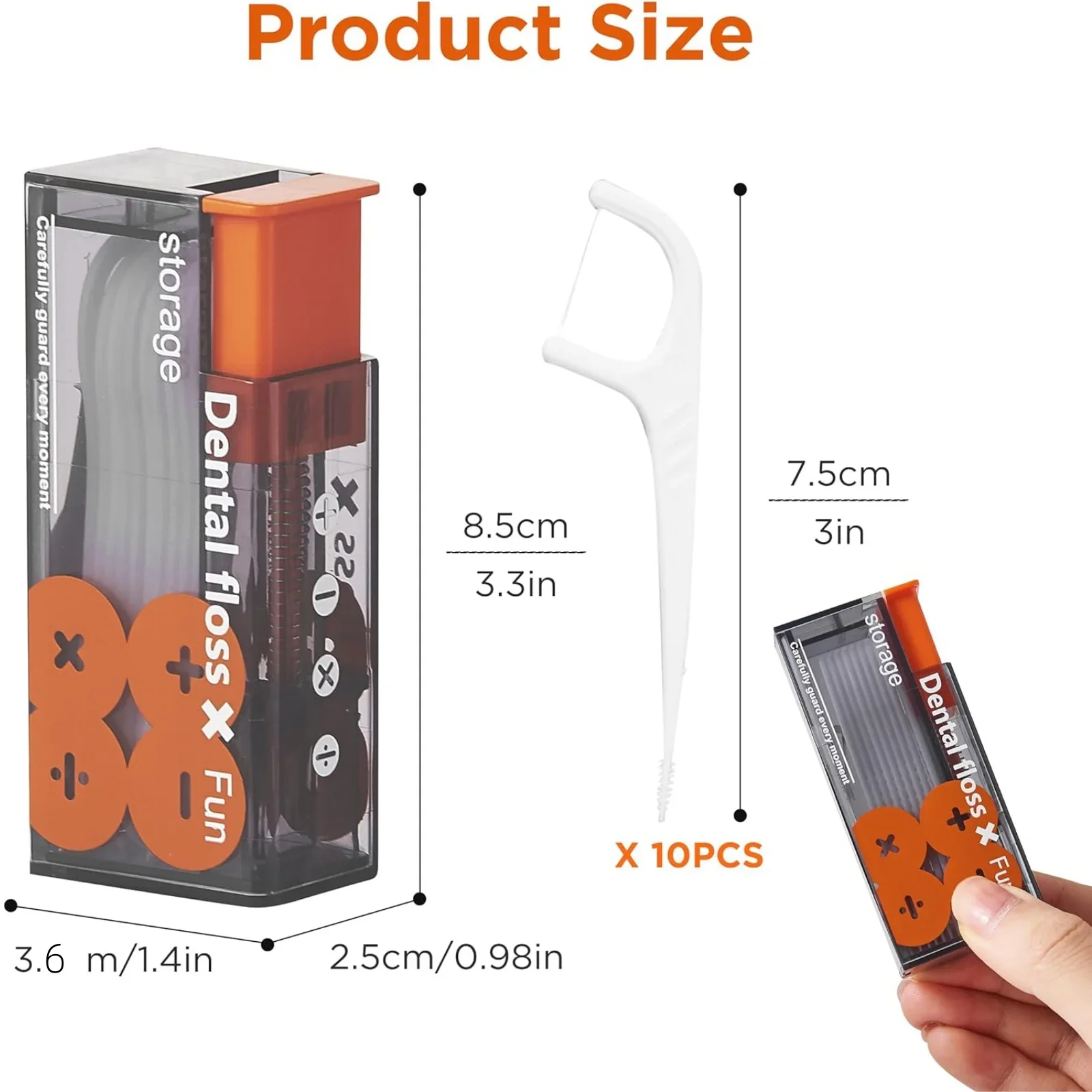 Dental Floss Holder Auto-Floss Pro One-Touch Floss Storage Box Smart Pop-Up with 10 Pre-loaded Refills Portable Oral Care Kit
