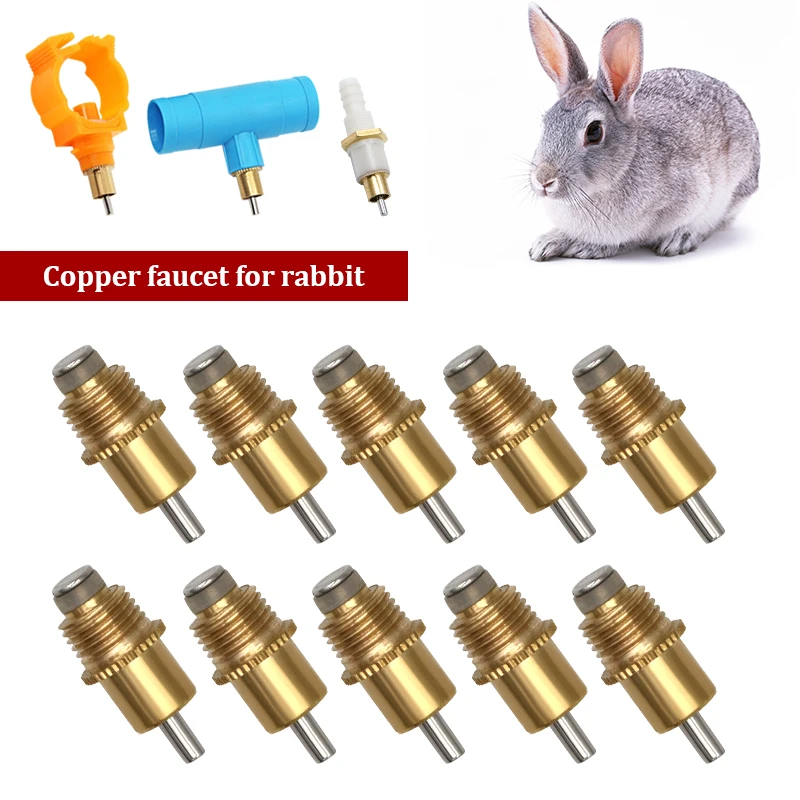 10Pcs Rabbit Chicken Quail Birds And Other Animals Copper Drinker Nipples Rabbit Drinking Water Accessories Equipment