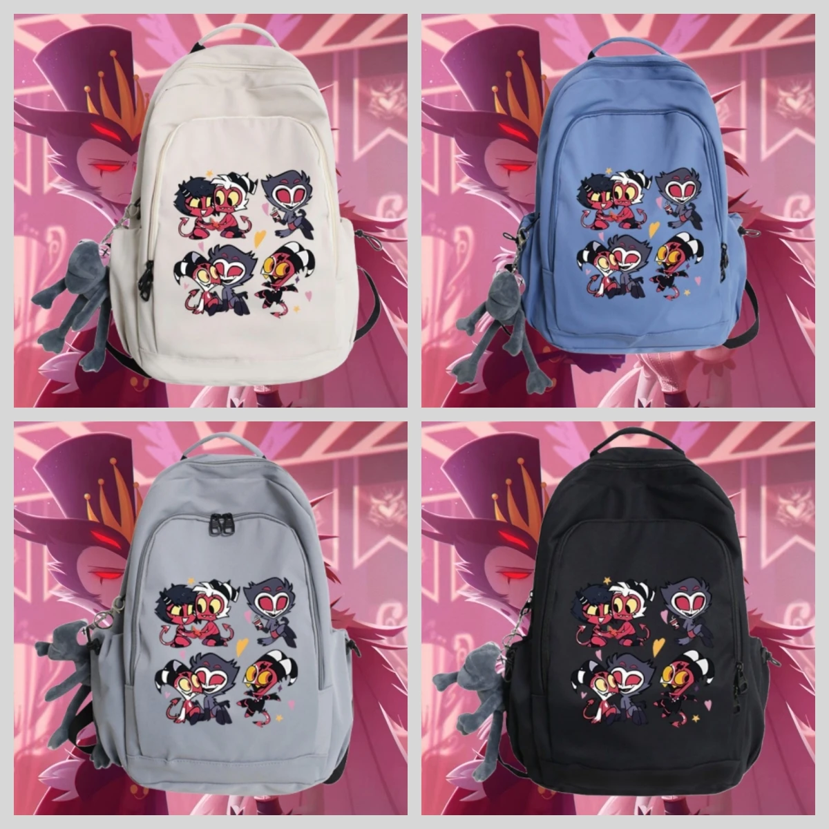 

4 Styles Helluvaboss Anime Printed Backpacks Cartoon Large Capacity School Bags Kawaii Casual Backpack Cute Girls Birthday Gifts