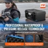 VEVOR Weatherproof Hard Case, Heavy Duty Protective Dry Box Case with Pre-cut Foam, Wheels & Retractable Pull Handles for Travel 4