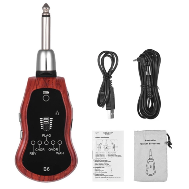 

Wireless Guitar System, Rechargeable Digital Guitar Transmitter Receiver With 5 Built-In Effects.