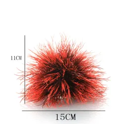 Artificial Aquarium Grass Decor - Underwater Decorative Landscape Plant Ornament (Black red 11cm)