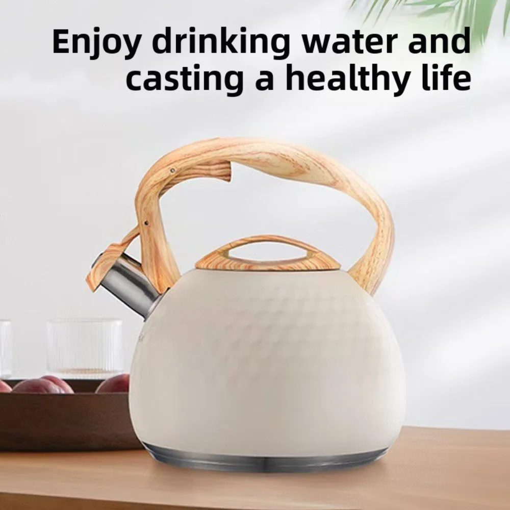 New 3L Whistling Kettle Anti-scald Handle Universal Stainless Steel Teapot Large Capacity Water Kettle Gas Induction Cooker