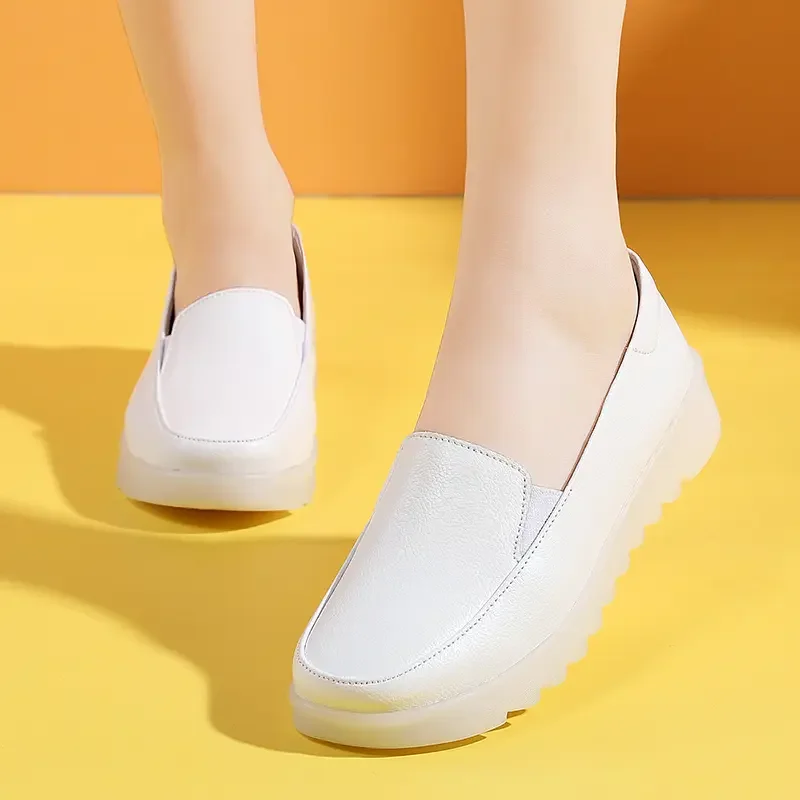 New Women's Nursing Shoes White Jelly Base Sneakers Walking Shoes Comfortable Balance Casual Footwear Luxury Brand for Woman