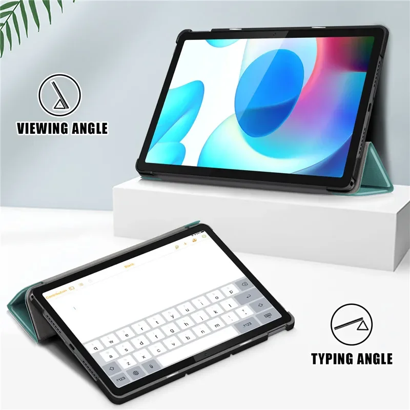 Tablet Case For Realme Pad Mini 10.4 inch PU Leather Tri-Folding Stand Magnetic Protective Cover