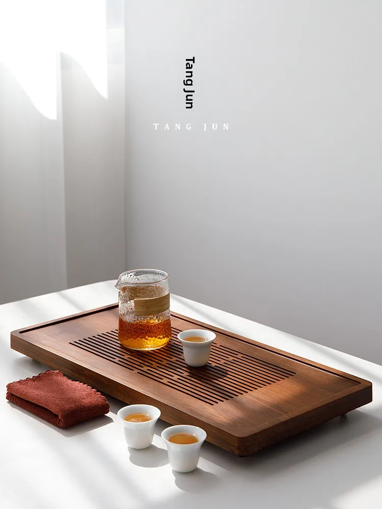 Japanese Sle Bamboo Tea Sea Tea Set Kung Fu Tea Tray Water Drainage Tea Table New 2025 Home Use Draining Tray Water Storage