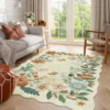Living Room Carpet Non-slip Washable Soft Floor Mat Black Floral Bohemian Style Rug Irregular Shape Large Size Mats Alfombra 양탄자 2