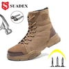 SUADEX Steel Toe Boots for Men Work Boots Indestructible Work Shoes Desert Safety Boots Safety Shoes 36-48 1