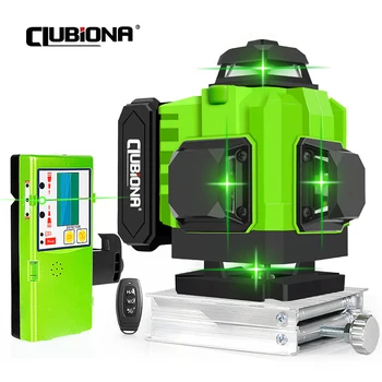 Clubiona 12/16 Lines Laser Level Professional Green Line and 4800mAh Lithium-ion Battery With remote control pulse mode