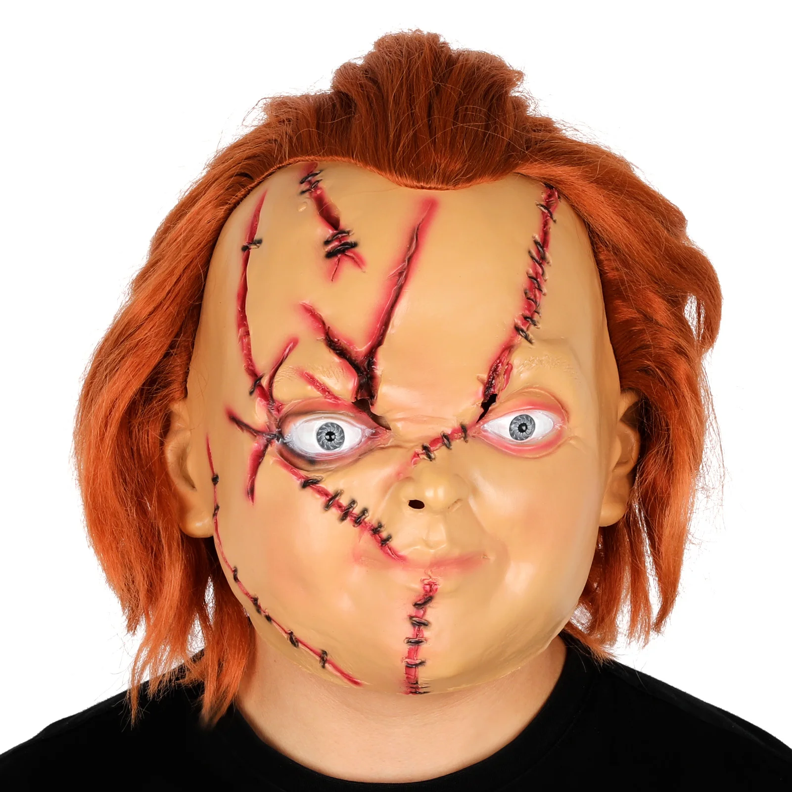 Chucky Mask Cosplay Horror Movie Child Play Scary Latex Headwear Full Face Helmet Halloween Masquerade Party Prank Prop