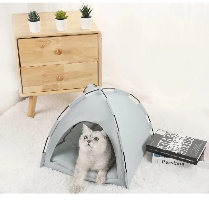 Pet Tent Bed Cats House Supplies Products Accessories Warm Cushions Furniture Sofa Basket Beds Winter Clamshell Kitten Tents Cat