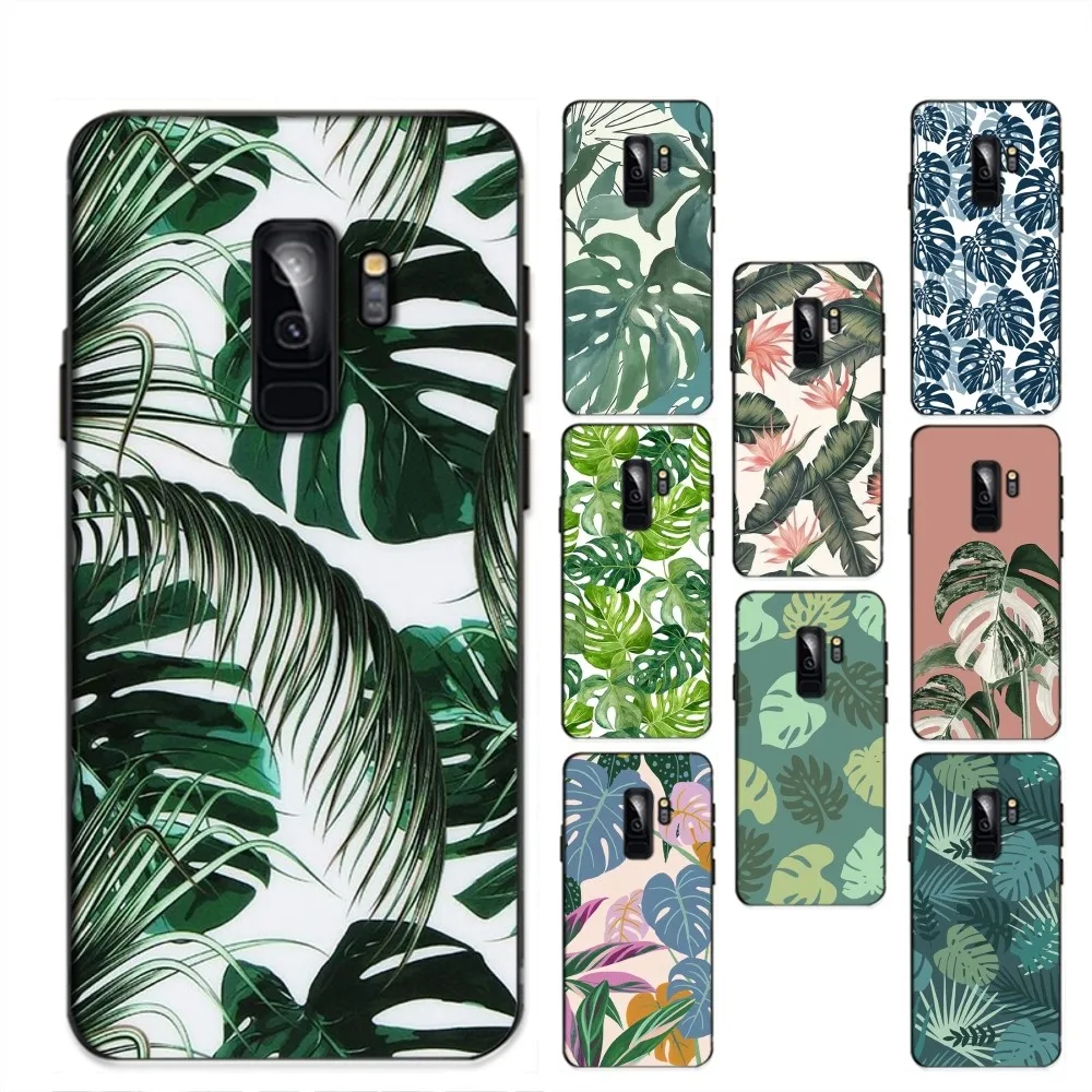 Leaves Monstera Green Phone Case Per Samsung S 9 10 20 21 22 23 30 23Plus Lite Ultra Fe S10Lite Fundas
