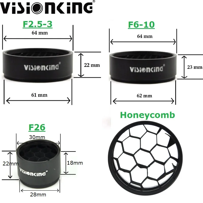 

Visionking Aluminum Honeycomb Sunshades Riflescope Cover For 1.25-5x26 2.5-35X56 3-30X56 6-25X56 10-40X56 Anti-reflection Hood