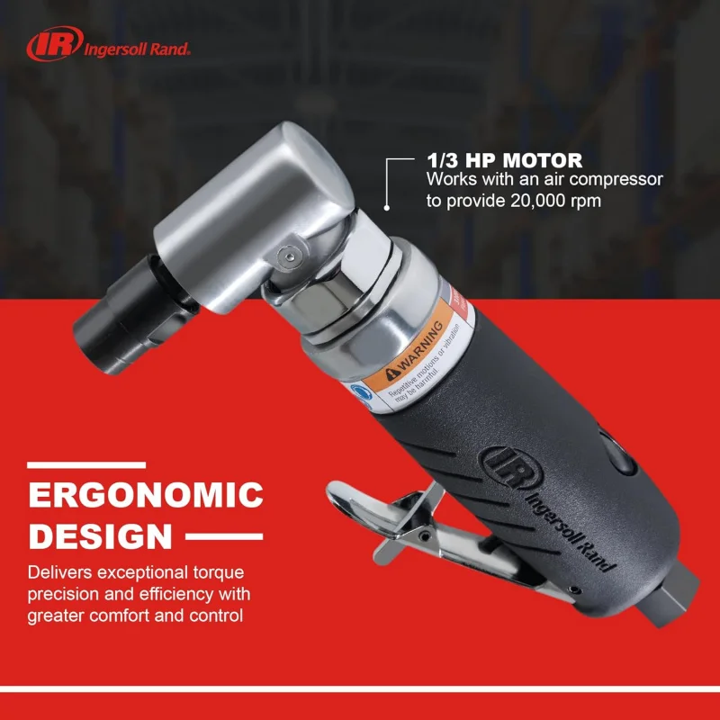 Ingersoll Rand 3101G Air Angle Die Grinder, 20,000 RPM, 0.33, 1/4" Collet, Rear Exhaust