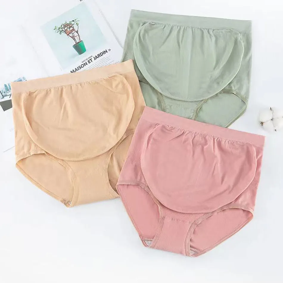 Pregnant Women's High Waisted Abdominal Underwear Cotton Seamless Underwear During Pregnancy Maternity Clothings Intimates